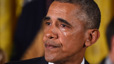 Obama llorando